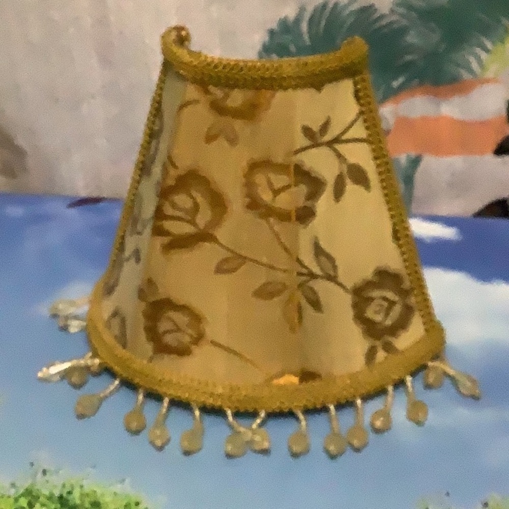 Victorian beaded night light gold
